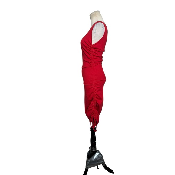 Shein red one shoulder ruched midi dress size 4 - Picture 7 of 12